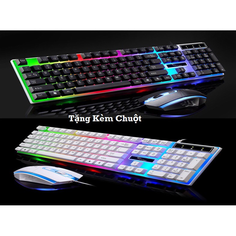 Bộ Bàn Phím Giả Cơ Phát Sáng Có Chuột - Có đèn LED 7 màu - Cho máy tính, laptop