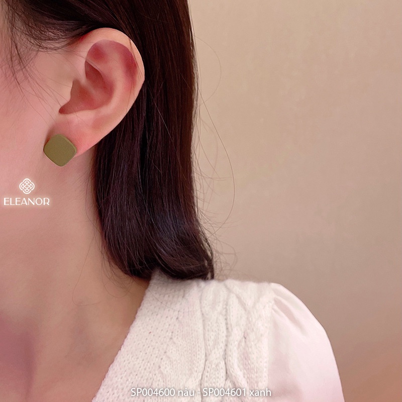 Bông tai nữ chuôi bạc 925 Eleanor Accessories hình vuông màu sắc trẻ trung phụ kiện trang sức Hàn Quốc dễ thương