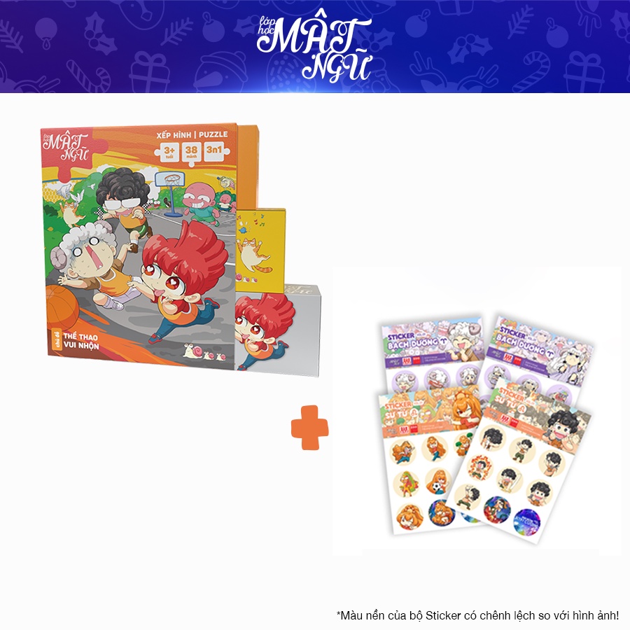 Bộ 6 Sticker Lớp Học Mật Ngữ Vol.01 và Xếp hình Lớp học Mật Ngữ - Board Game VN