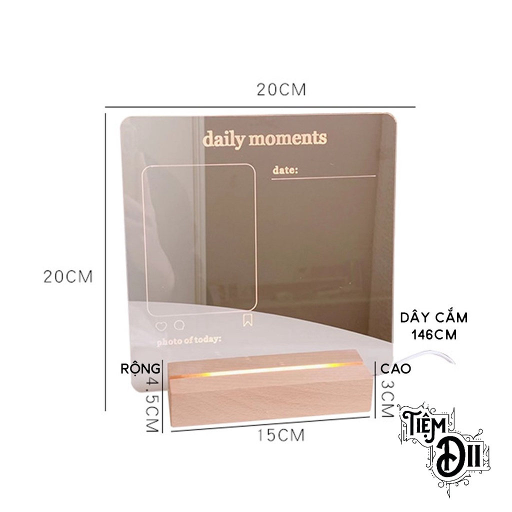 Bảng Ghi Chú Tích Hợp Đèn Bảng Acrylic Trong Suốt Để Bàn Tặng Kèm Ảnh In Theo Yêu Cầu Quà Tặng Sinh Nhật, Dịp Đặc Biệt