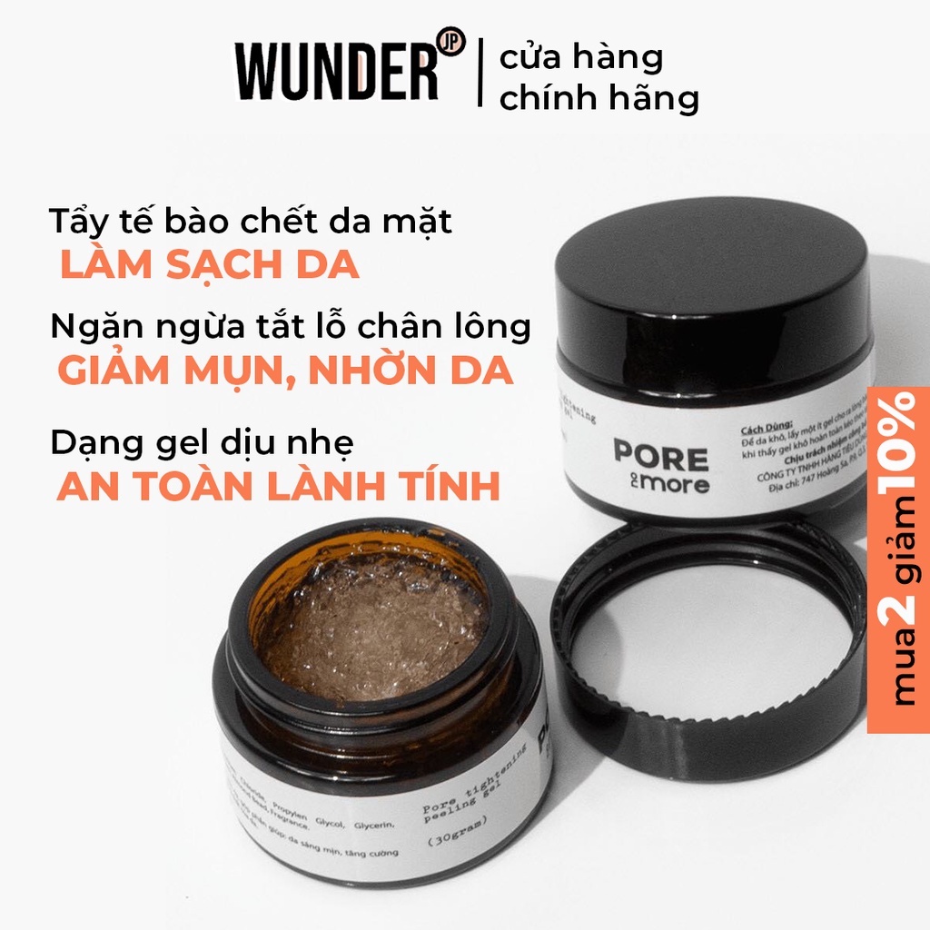 Tẩy tế bào chết da mặt Giảm Mụn Đầu Đen Pore no more Peeling gel