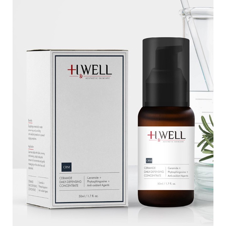 Kem Phục Hồi Da H&WELL CRM Ceramide Daily-Defensing Concentrate 50ml Độ Tinh Khiết Cao Cho Làn Da Khô và Lão Hóa Da Nhạy