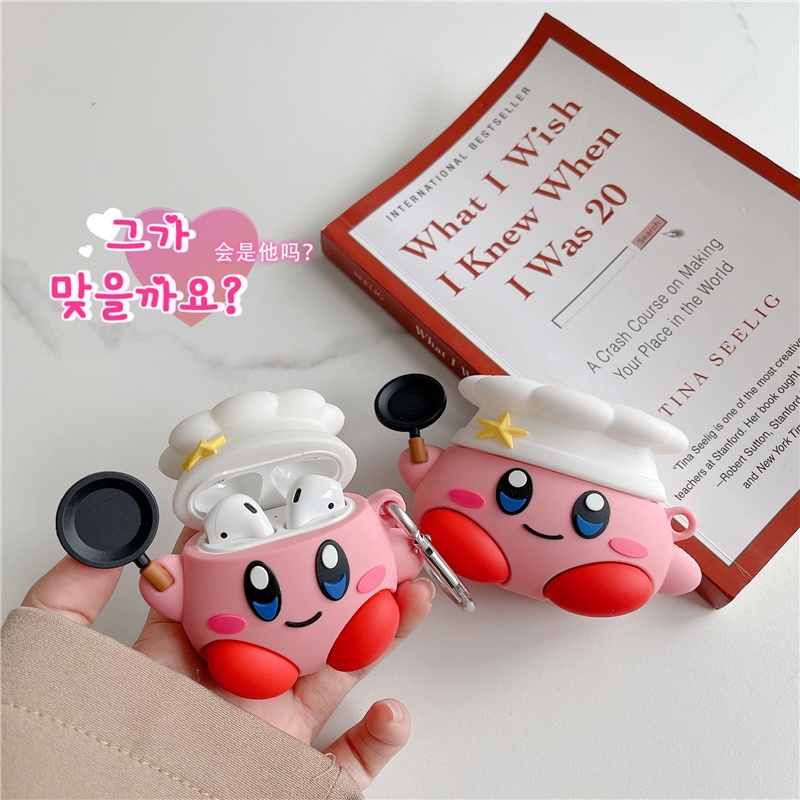 Kirby iPhone Airpods  Thế hệ thứ 2 Ốp tai nghe Bluetooth không dây Pro Bao tai nghe chống rơi Phim hoạt hình dễ thương quyến rũ