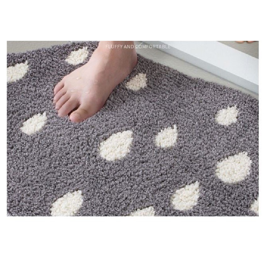 Thảm lau chùi chân lối đi hình đám mây cute xám ghi 80x50cm