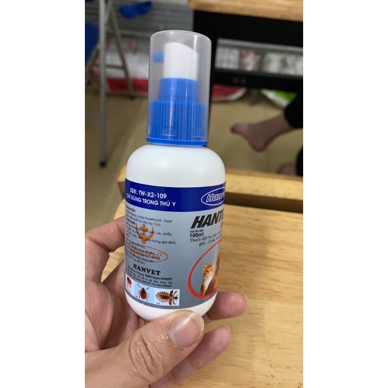 Xịt Hantox Spray ve rận, kí sinh trùng, ghẻ ở chó mèo, thú cưng (chai 100ml) -ZIPPOPET SHOP