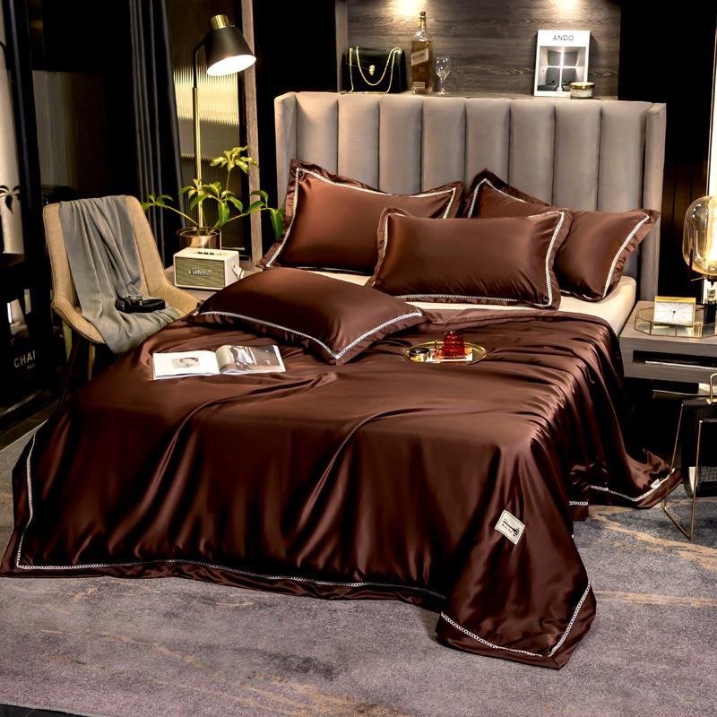 Bộ phi lụa Luxury chăn trần mềm mại mát rượi thoáng mát,bộ 4 món phi lụa luxury chăn trần mềm mại