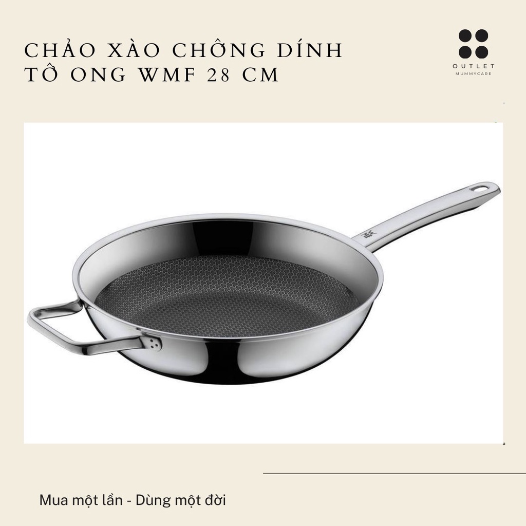 Chảo Xào Chống Dính Tổ Ong W .M .F Đức 28cm Dùng Bếp Từ Rán Chiên Inox 18/10
