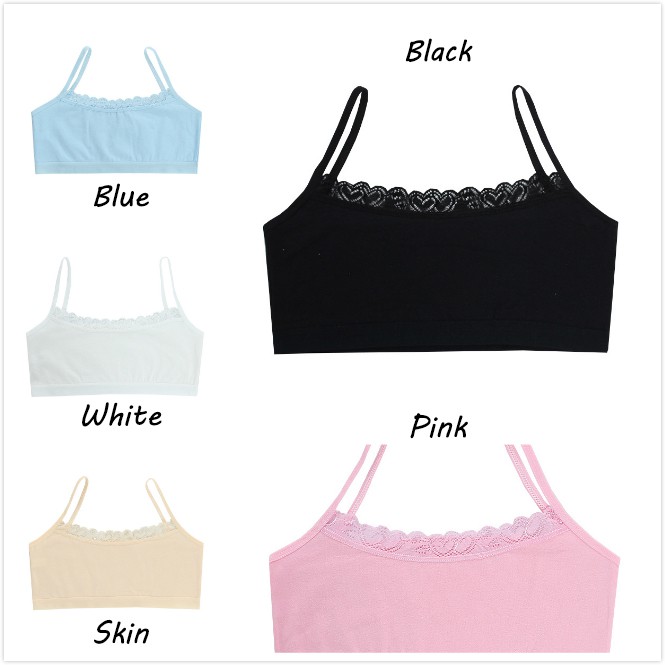 [B204] Áo Lót Cotton Nguyên Chất Viền Ren Thoáng Khí An Toàn Và Kháng Khuẩn