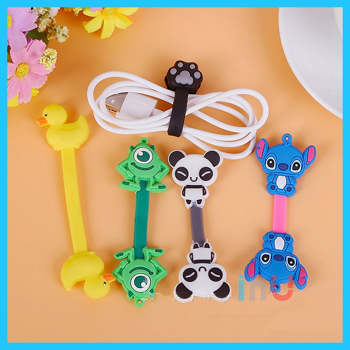 HCM - Dây kẹp gọn tai nghe dây sạc điện thoại gấu Rilakkuma, gà Kitori, mèo Kitty, Luffy, Chopper nhanh chóng tiện lợi