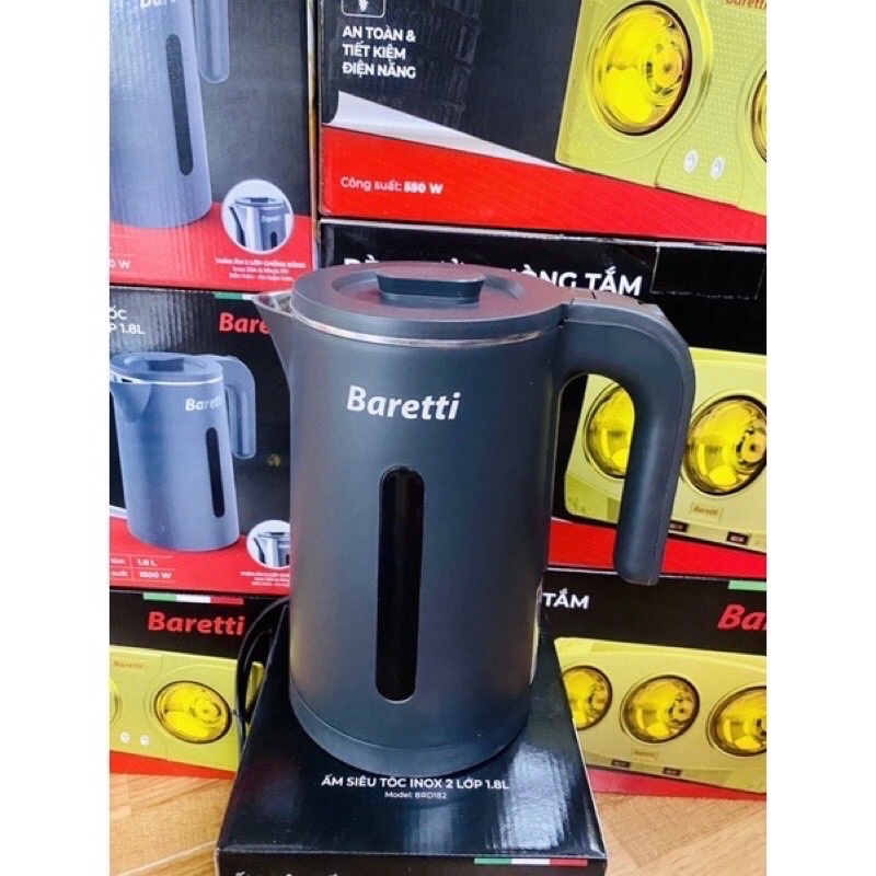 Ấm Siêu Tốc BARETTI BRD182-BH An Toàn , Hàng Cao Cấp - 12 Tháng