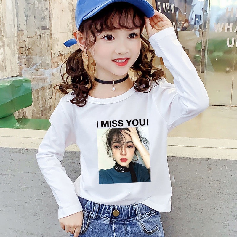 Áo Thun Cotton Tay Dài Phong Cách Thời Trang Phương Tây Hàng Mới Dành Cho Bé Gái
