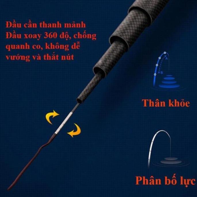 Cần Câu Tay Carbon 5H TAWA Tặng Kèm Ngọn Phụ Cao Cấp CC4 đồ câu FISHING_HD