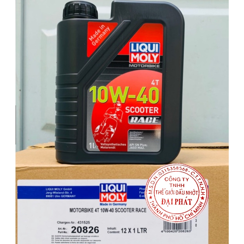 Nhớt Xe Tay Ga LIQUI MOLY  Motorbike 4T 10W40 Scooter Race 1L