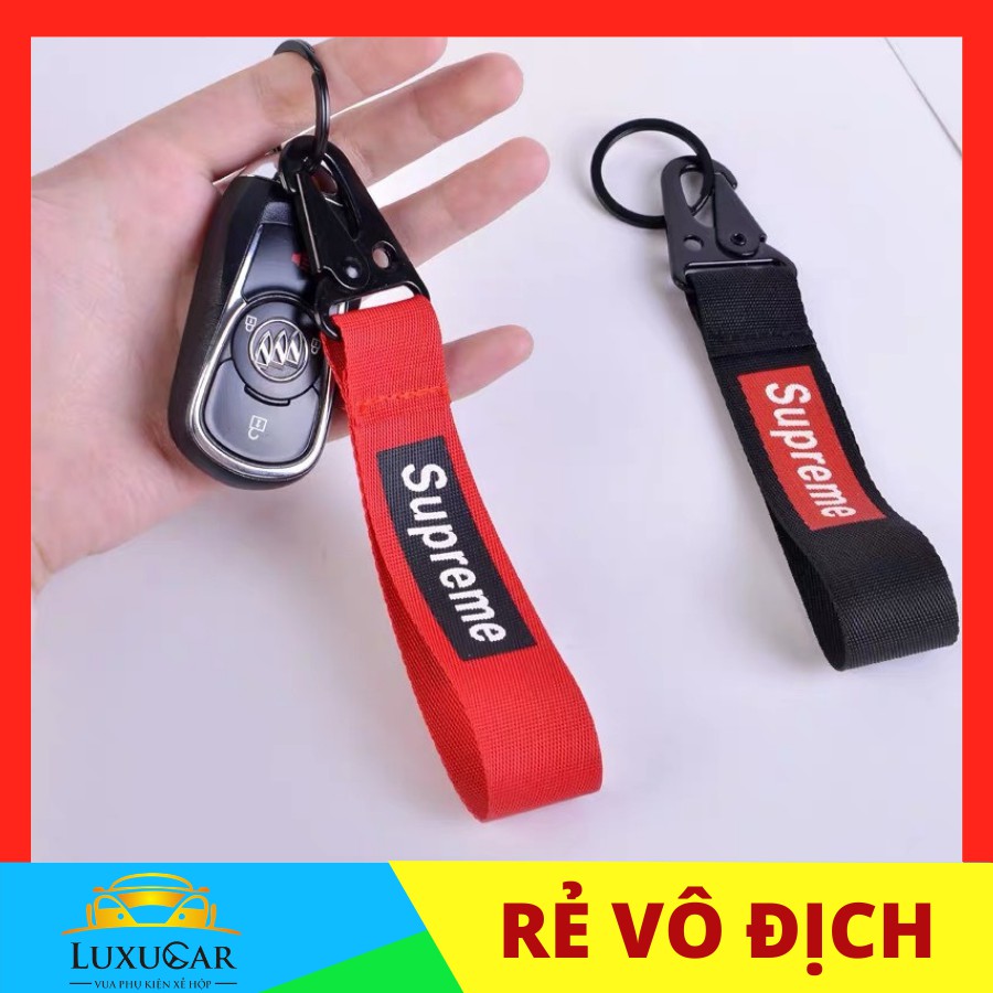 Móc chìa khóa vải phong cách thời trang SUP-REME cao cấp cá tính phù hợp móc xe hơi, xe máy,oto