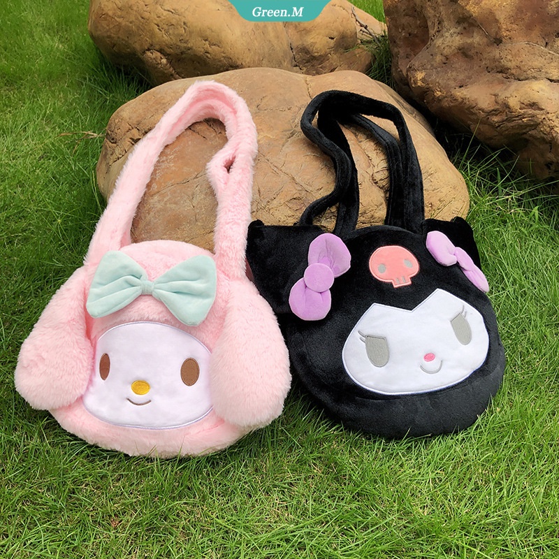 Túi Tote Đeo Vai / Xách Tay Phủ Lông Hình Cinnamoroll Melody Kuromi Kawaii Thời Trang Làm Quà Tặng Cho Bạn Gái