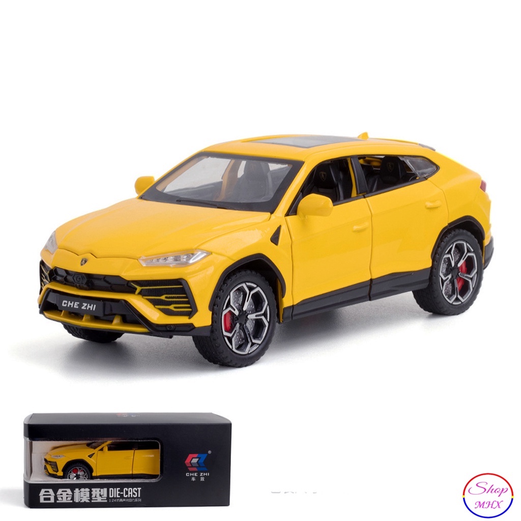 Mô hình xe sắt Lamborghini Urus TẶNG KÈM BIỂN SỐ tỉ lệ 1:24 hãng Chezhi 3 màu