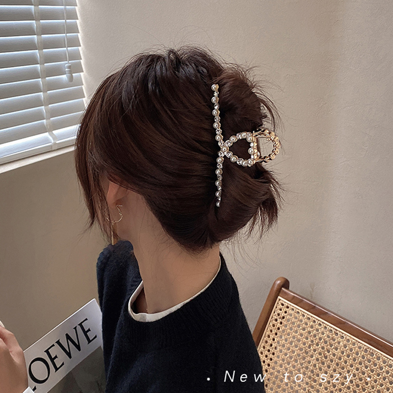 Kẹp tóc đính đá và ngọc trai giả phong cách thời trang Hàn Quốc chất lượng cao