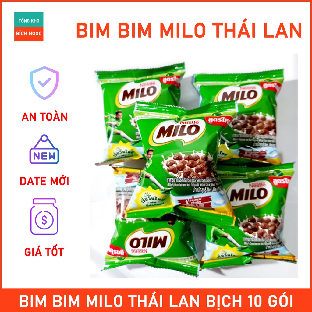 Bim bim Milo Thái Lan - Ngũ cốc ăn sáng Milo chất lượng - Bịch 10 gói