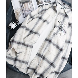 Áo Sơ Mi  Nam, Áo Sơ Mi Flannel Kẻ Caro Thời Trang Trẻ Trung