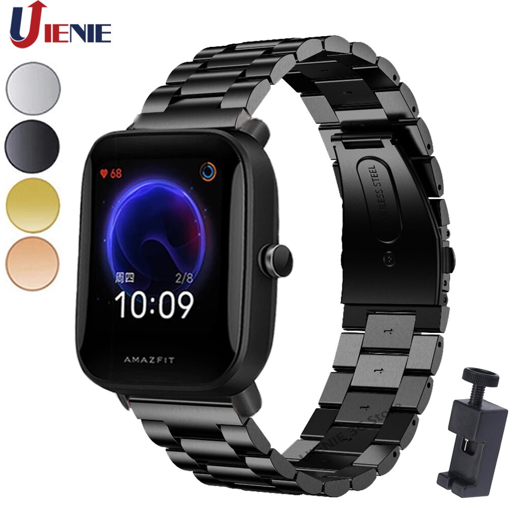 Dây Đeo Bằng Thép Không Gỉ 20mm Cho Xiaomi Huami Amazfit Bip U / Bip S / Gtr 42mm Gts 2 TIện Dụng