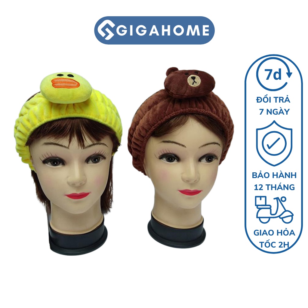 Băng Đô Rửa Mặt, Makeup Hình Vịt, Gấu Brown Phong Cách Hàn Quốc Unisex GIGAHOME 8548