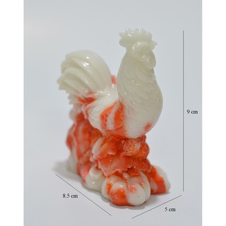 Tượng 12 con giáp gà nhỏ màu cẩm đỏ