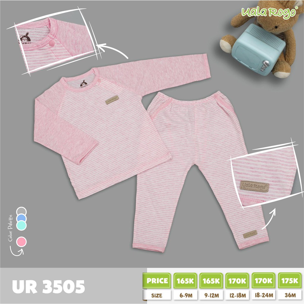 [SALE XẢ] Bộ dài tay cotton kẻ ngang Uala Rogo