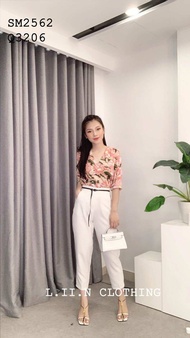 Quần dài công sở nữ form baggy màu Trắng đẹp, đủ size Liin Clothing Q3206