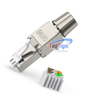 Đầu bấm hạt mạng Cat6A STP không dùng Tool, chống nhiễu Shielded