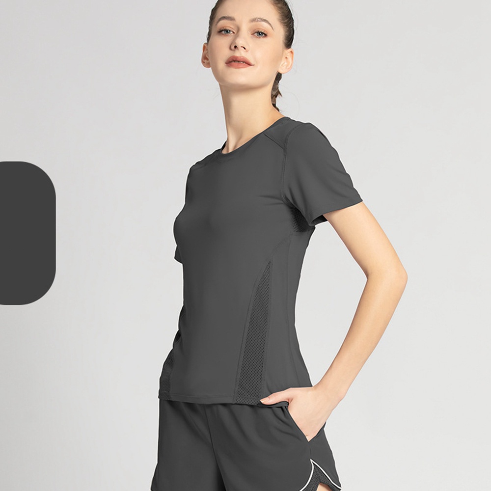 Áo Thun Thể Thao Vải Lưới Mềm Nhanh Khô Có Size Lớn Thời Trang Cho Nữ