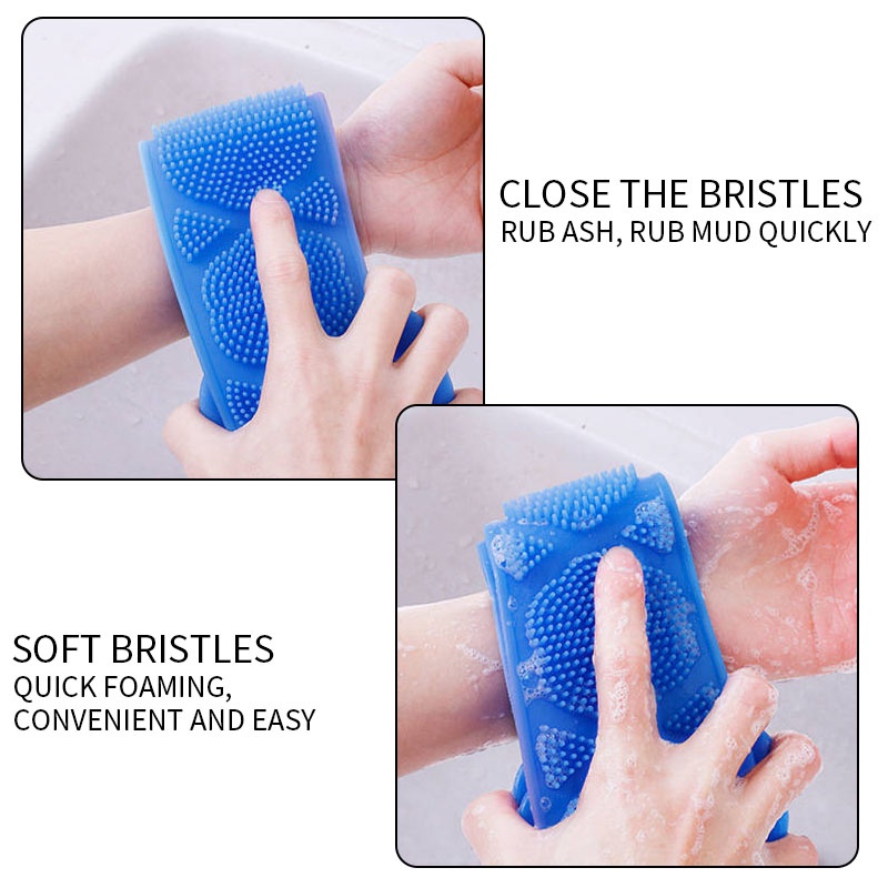 Máy chà sàn silicon Hai mặt Vòi hoa sen tẩy tế bào chết Kết cấu Tấm chà