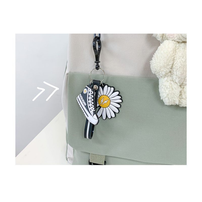 nhập quảng châu  Balo thời trang chống thấm nước hoa cúc siêu xinh cho bạn nữ kèm móc gấu