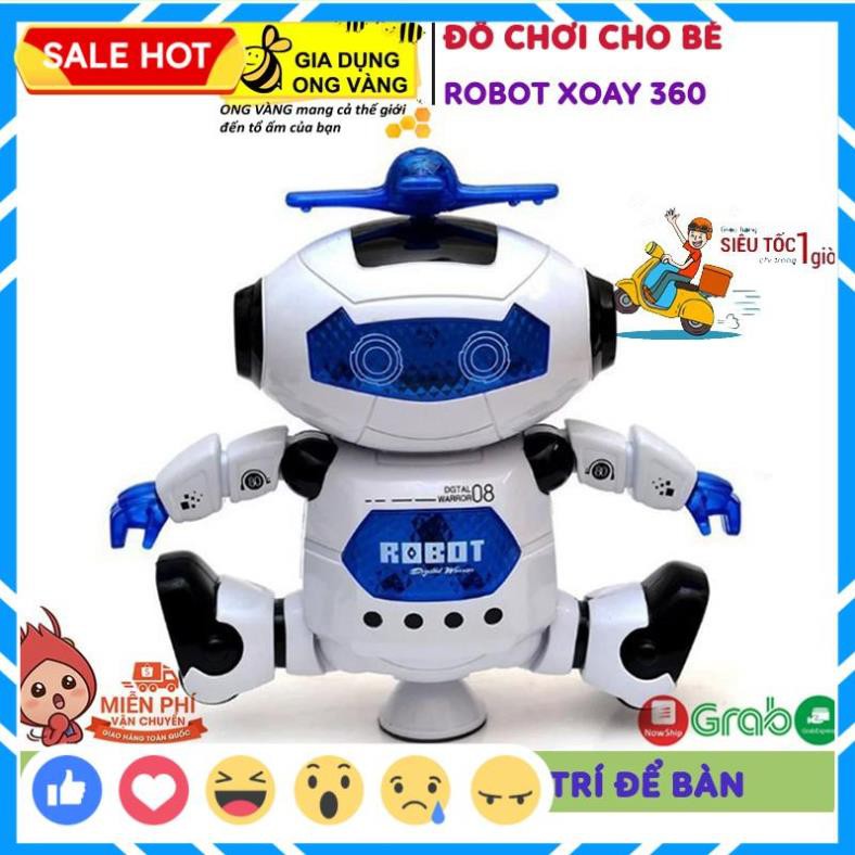 Đồ Chơi, Trang Trí Bàn Làm Việc Robot Xoay 360, Phát Nhạc Và Hát, Chất Liệu Nhữa ABS An Toàn Khi Sử Dụng