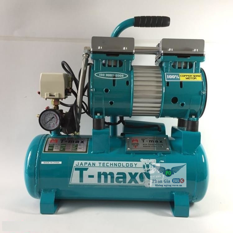 Máy nén khí T-max 12L, máy nén khí không dầu, máy phun sơn 100% dây đồng