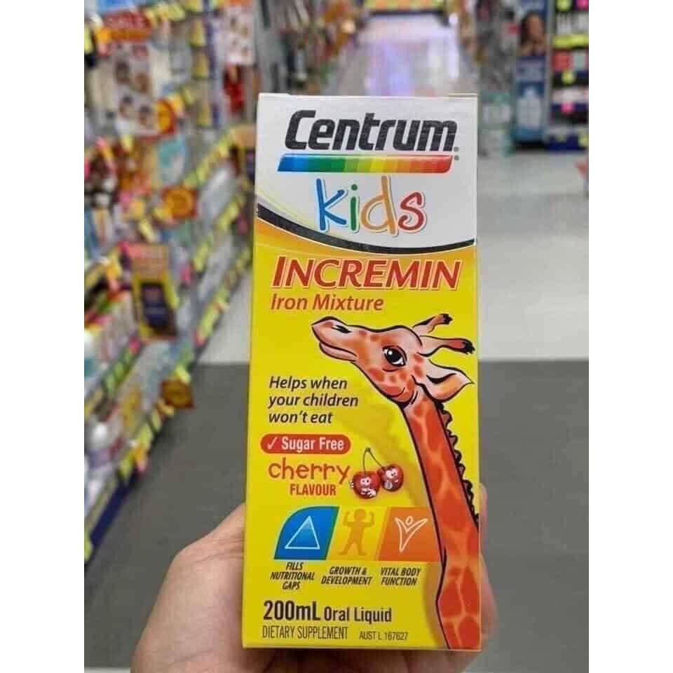 Siro Cho Trẻ Biếng Ăn Centrum Kids Incremin Iron Mixture Của Úc 200ml