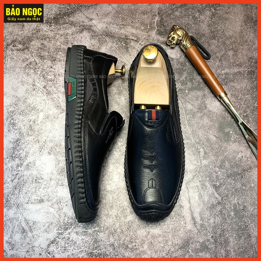Giày da nam DA BÒ THỜI TRANG ✅ Giày lười nam da bò mềm 2 lớp cực mềm và thời trang💥 Đế cao su non cực êm ✅ Mã KH1555