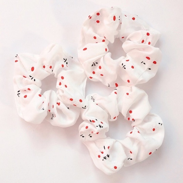 Dây buộc tóc scrunchies hoa nhí
