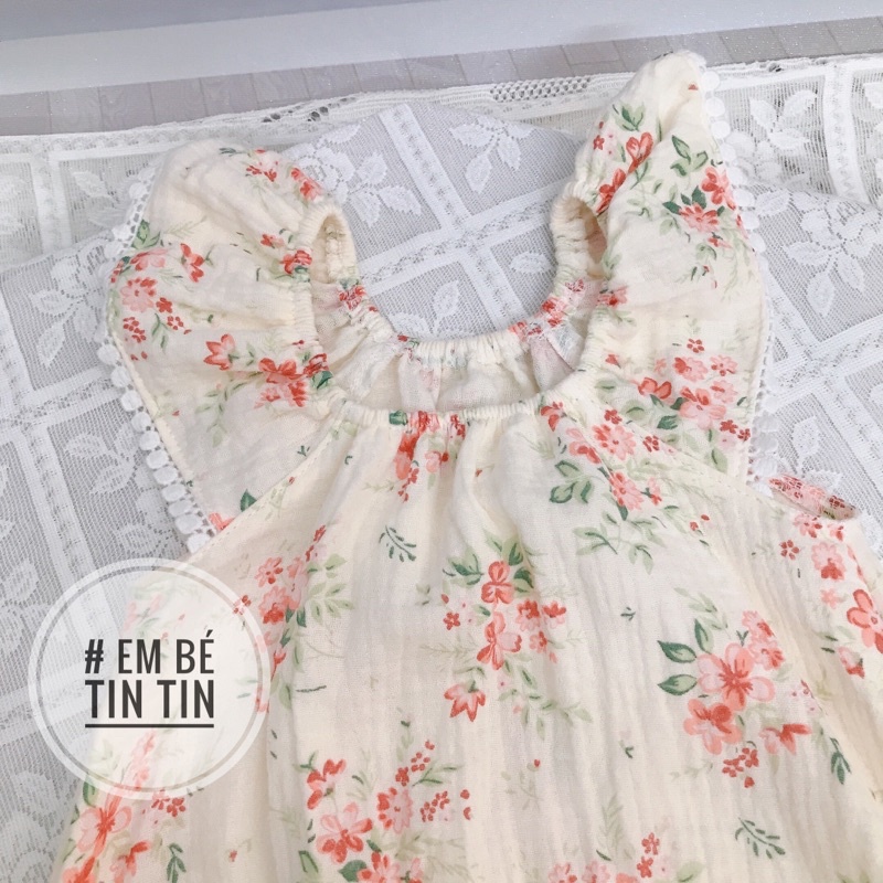 Body cánh tiên muslin cho bé gái ( size 6 đến 14kg)