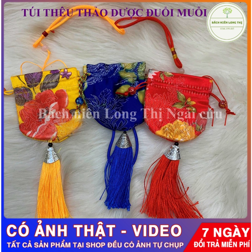 Túi thơm thảo mộc xua muỗi ô tô, cài áo cho bé, treo túi xách, treo tủ quần áo Bách Niên Long Thị, phong cách cổ trang