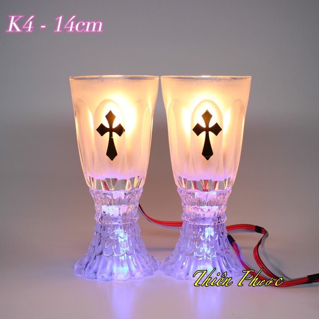Đèn Công Giáo - Đèn Ly Điện Thuỷ Tinh Công Giáo K4