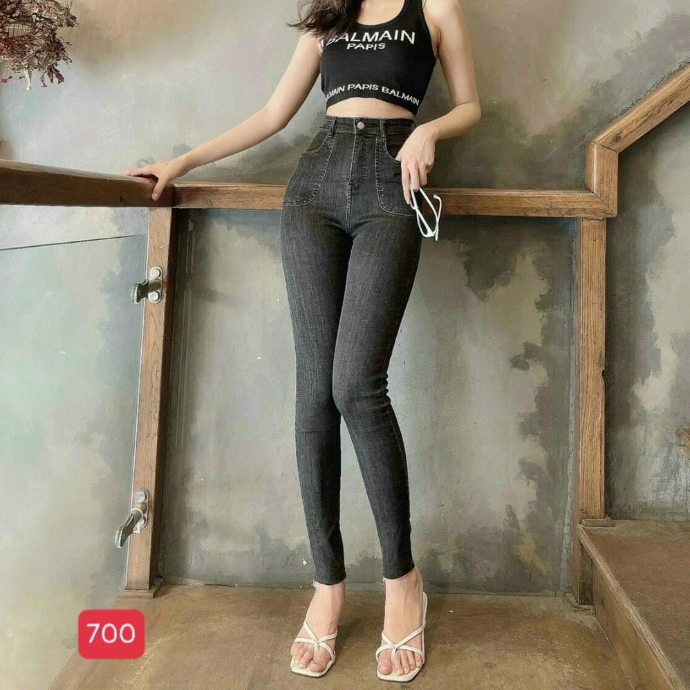 Quần jean nữ đen cao cấp - Chất liệu Denim (Hàng chuẩn form) Thời Trang Nam Nữ Gemini 700