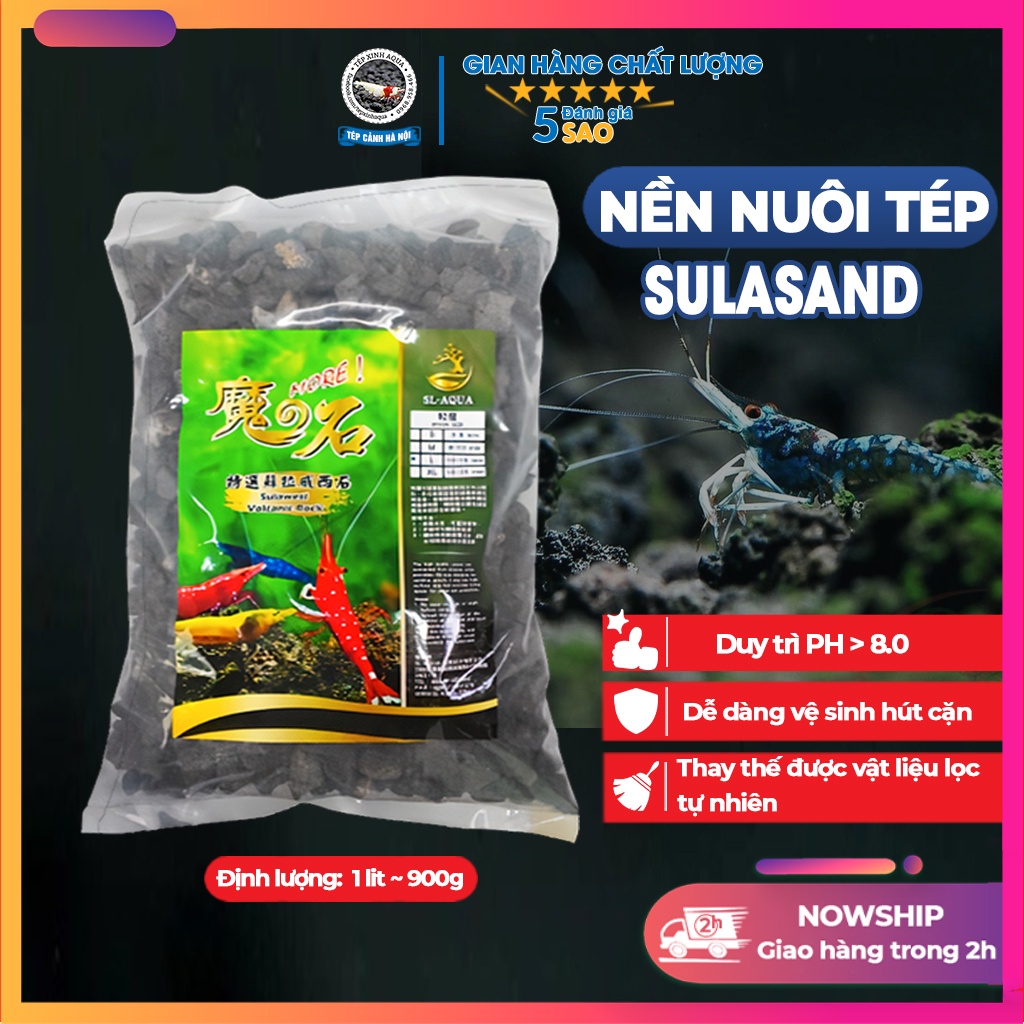 Nền nuôi tép cảnh cao cấp - Sula Sand - Sulawesi Volcanic Rock  - Tép xinh aqua