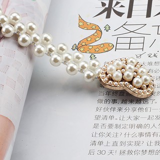 Thắt lưng co giãn đính hạt giả ngọc trai