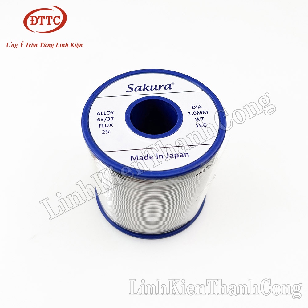 Thiếc Hàn SIÊU BÓNG SAKURA 1kg 63/37 0.6mm 0.8mm 1.0mm 1.2mm 1.5mm 2.0mm 3.0mm Siêu Bóng, Siêu Nhẹ Nhiệt