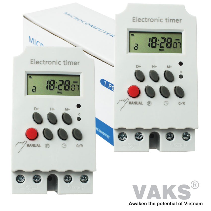 02 cái Công tắc hẹn giờ kỹ thuật số 16 chương trình KG316T-II, 220V AC, 25A