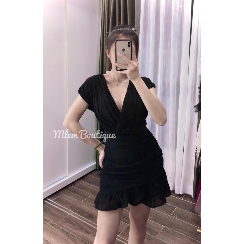 ĐẦM VOAN CỔ CHÉO TÀ ĐUÔI CÁ