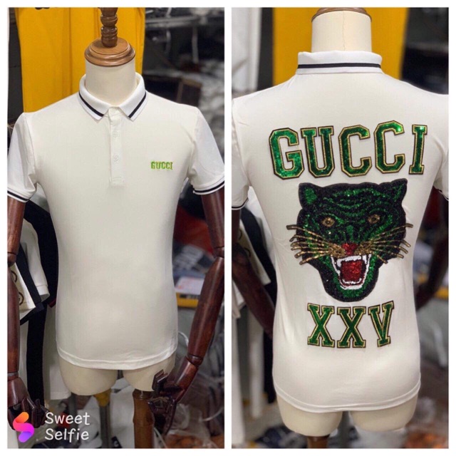 Áo polo nam [CC] mèo đính kim sa (2 màu) | BigBuy360 - bigbuy360.vn