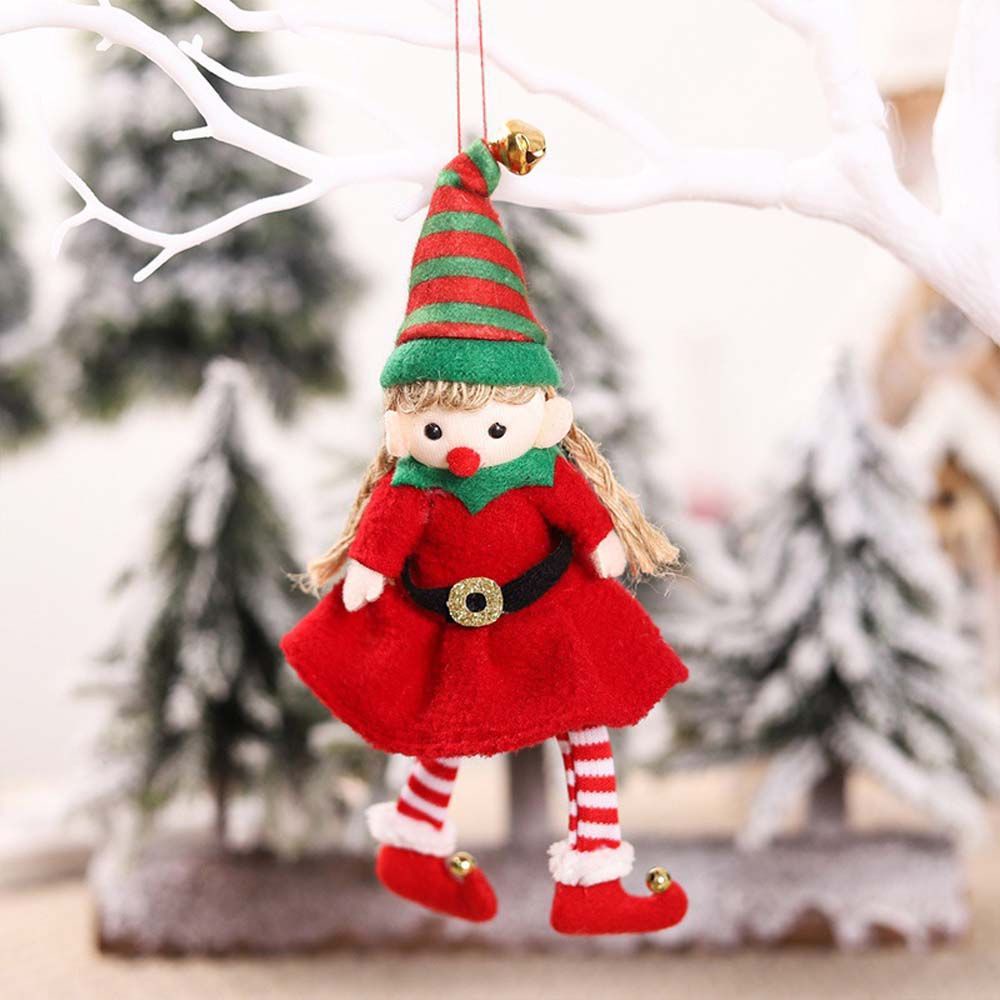 Phụ kiện trang trí cây thông giáng sinh hình búp bê yêu tinh đáng yêu