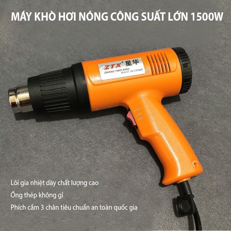 Máy Khò Nhiệt, Màng Co, Đóng Seal, Thổi Hơi Nóng 1500W (Có Điều Chỉnh Nhiệt)