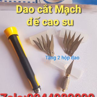 Dao Cắt Mạch Đế cao su cầm rất chắc chắn tặng kèm thêm 2 hộp lưỡi dao